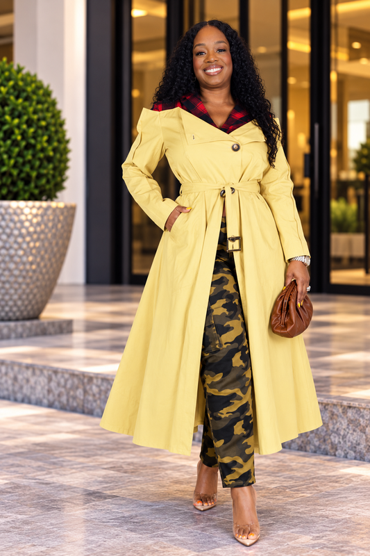 FLANNEL TRENCH COAT