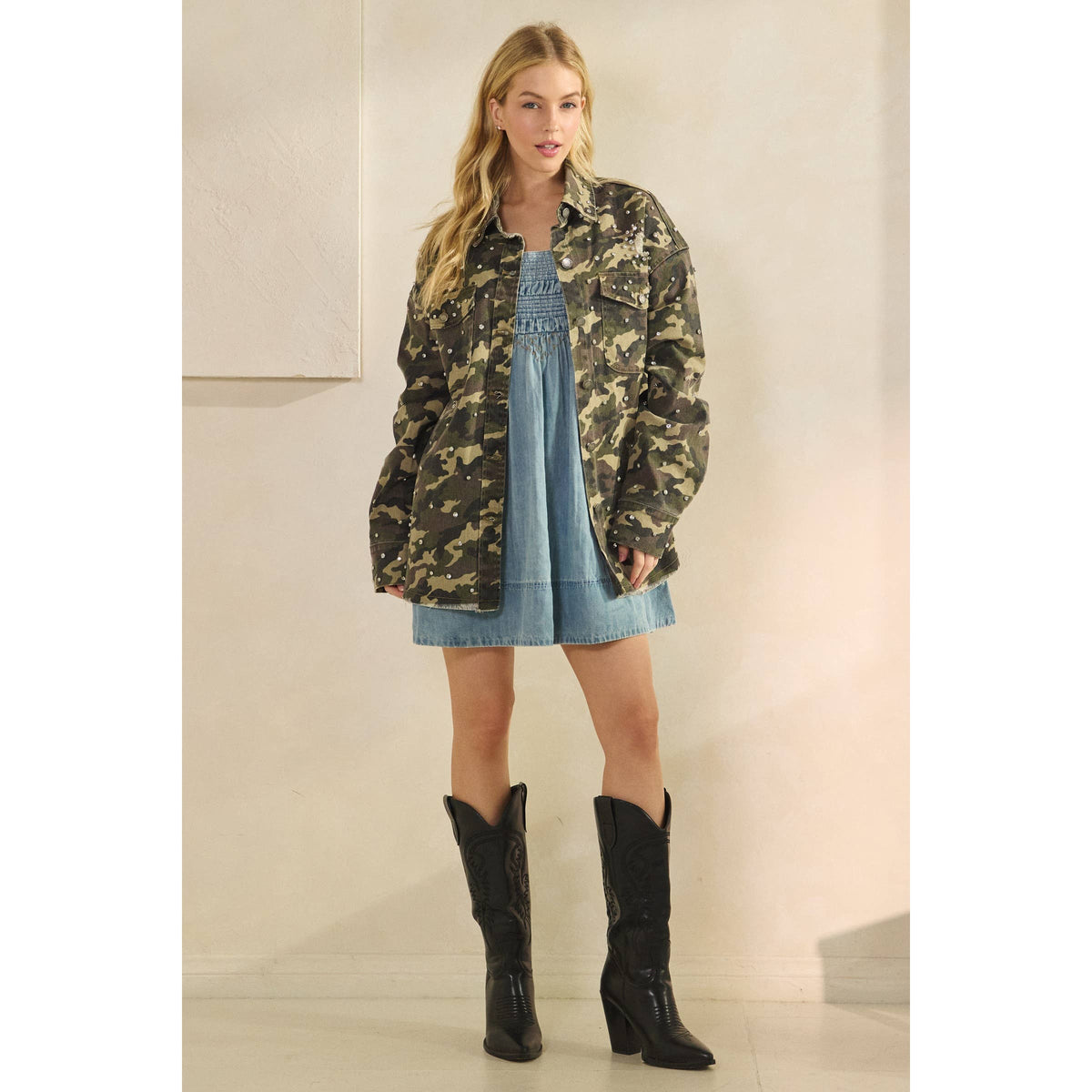 Rhinestone Camo Jacket