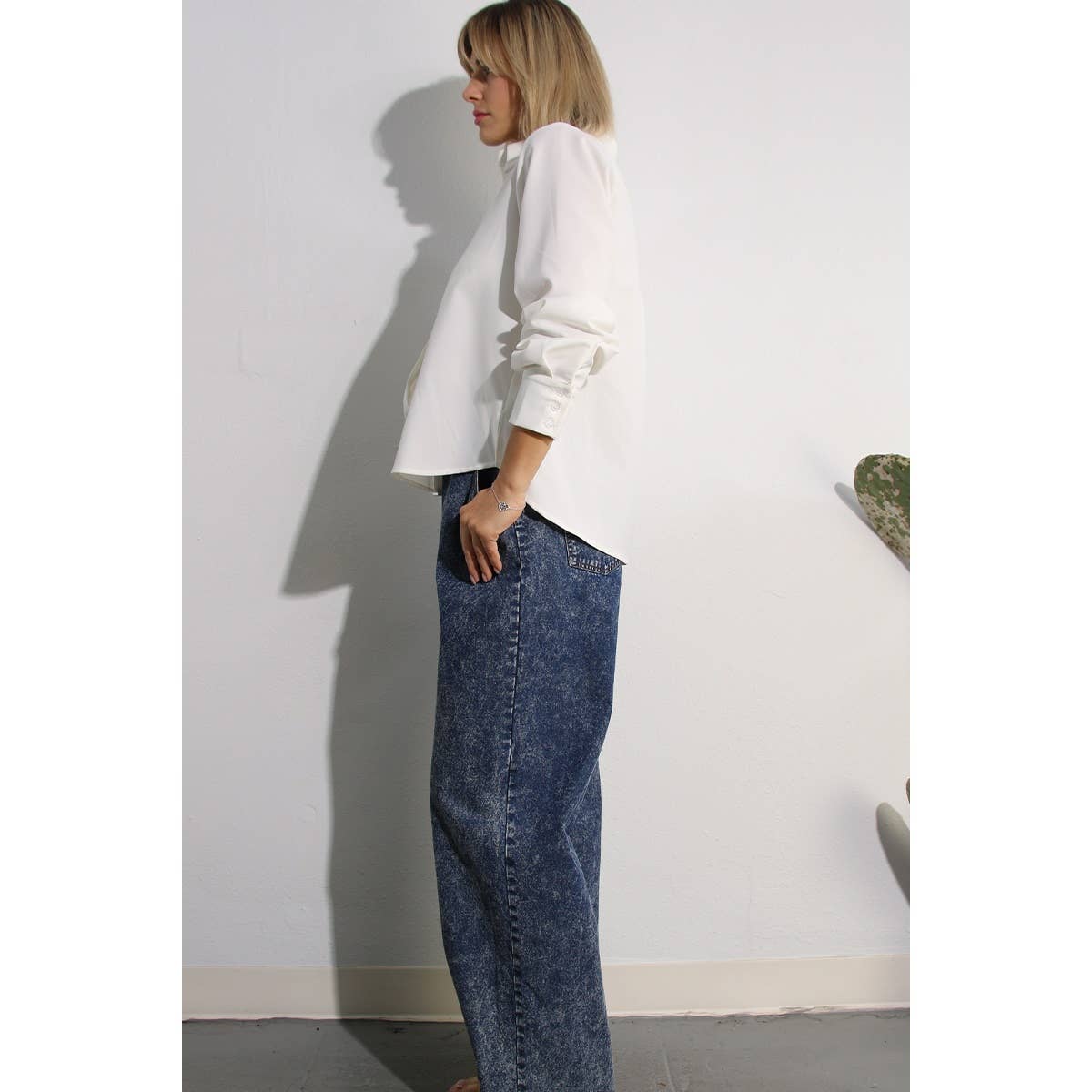 WASHED DENIM SHIRTS JACKEET AND PANTS SET