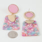 Bright Pink Flake Fashion Earrings