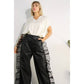 ORGANZA RUFFLE SIDE PANTS