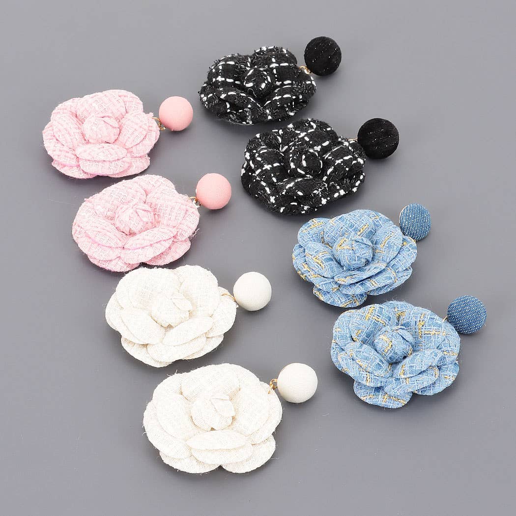 Fabric Flower Earring