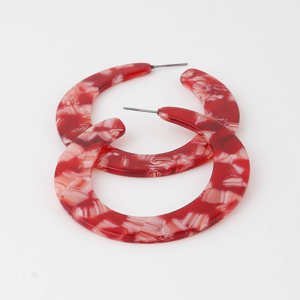 Slim Marble Hoop & Huggie Earrings