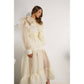 LOVELY RUFFLE BLOUSE AND FLOWER BELTED SKIRT SET