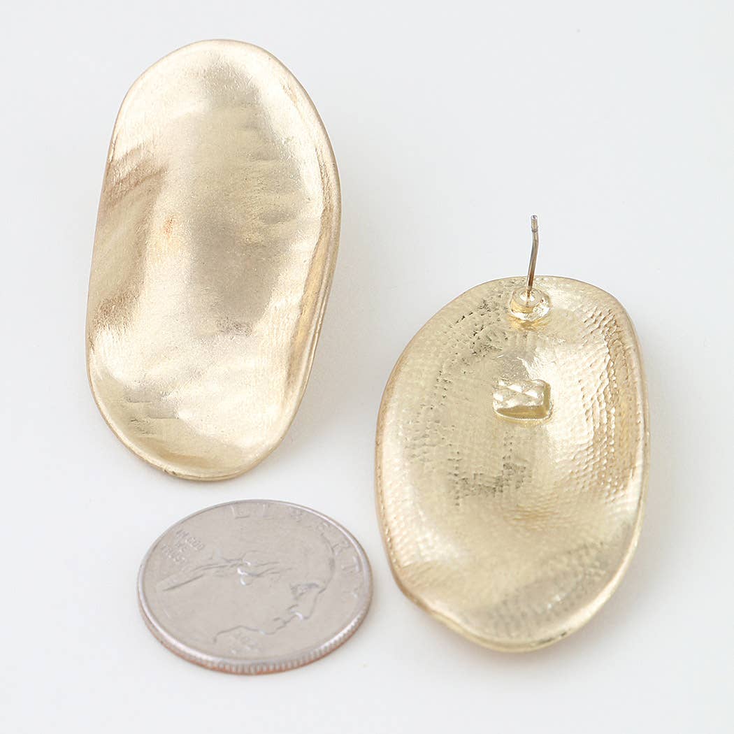 Hammered Frame Plate Earrings