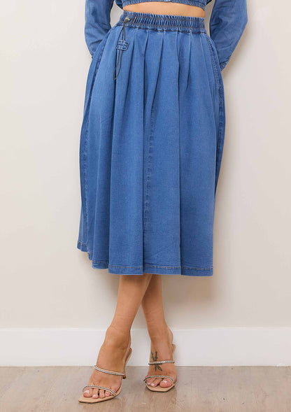 Elastic Waist Full Skirt