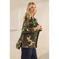 Camo Jacket with Floral Mesh Sequins Contrast