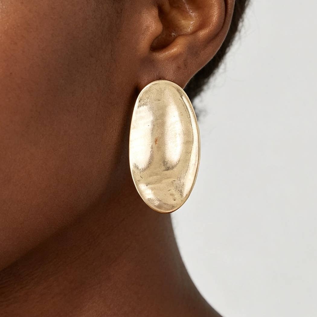 Hammered Frame Plate Earrings