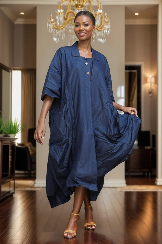 DENIM SCRUNCH DUSTER/DRESS