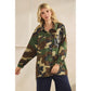 Camo Jacket with Floral Mesh Sequins Contrast