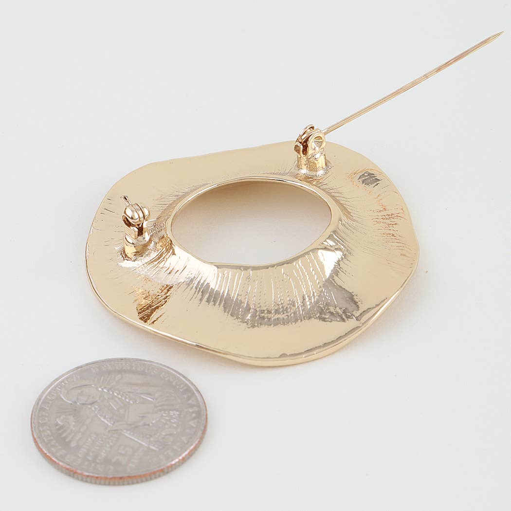 Polished Open Disc Brooch