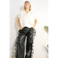 ORGANZA RUFFLE SIDE PANTS