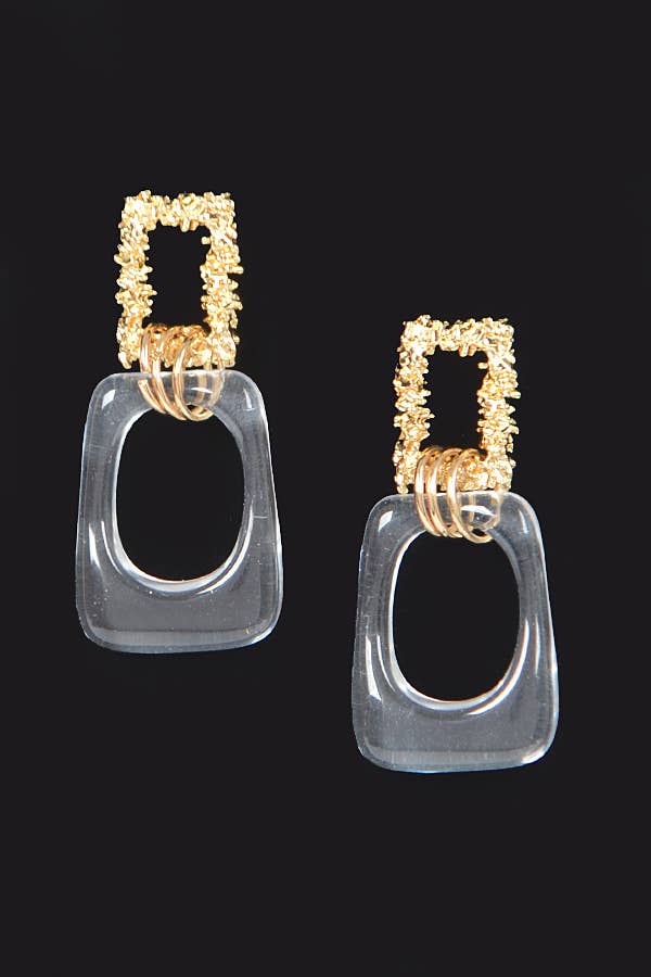 Vintage Metal Clear Earring