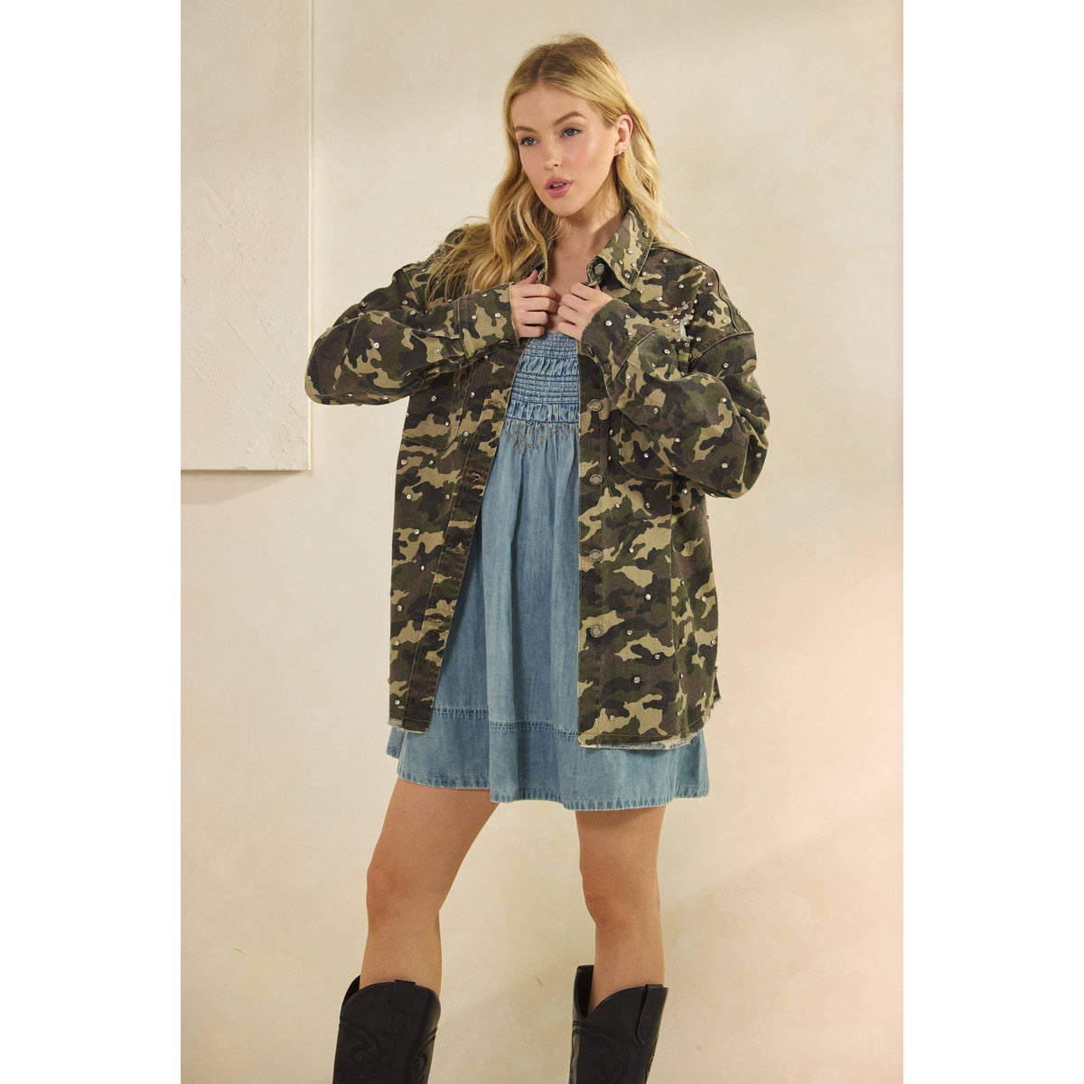 Rhinestone Camo Jacket