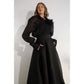 LOVELY RUFFLE BLOUSE AND FLOWER BELTED SKIRT SET