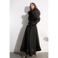 LOVELY RUFFLE BLOUSE AND FLOWER BELTED SKIRT SET