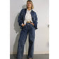 WASHED DENIM SHIRTS JACKEET AND PANTS SET