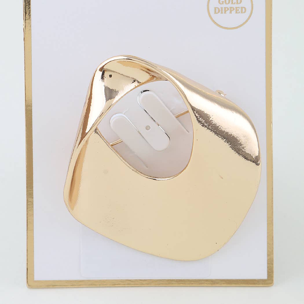 Polished Ripple Twist Brooch