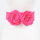 Double Satin Flower Elastic Belt