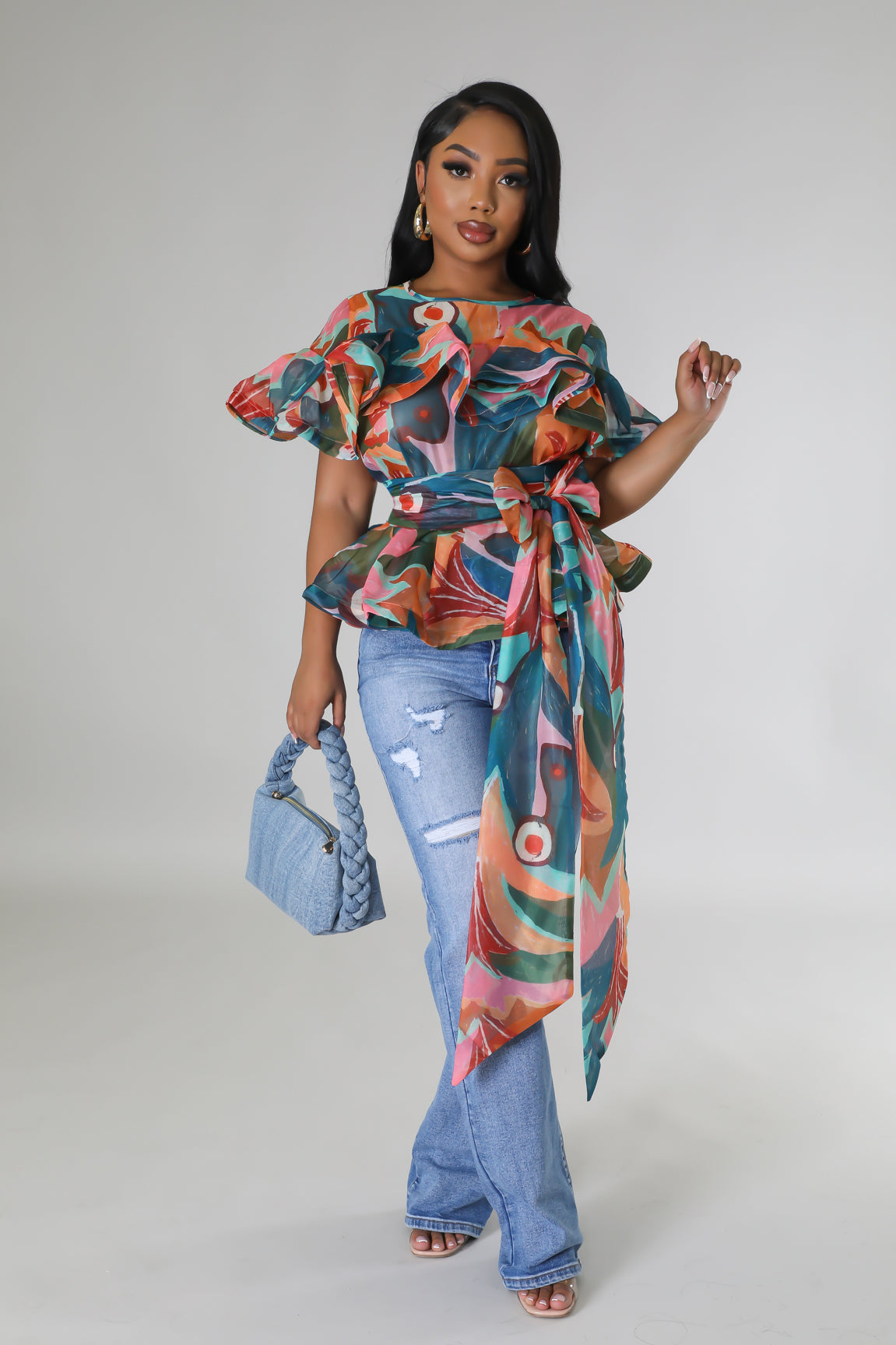 GRACE TOP-BLUE