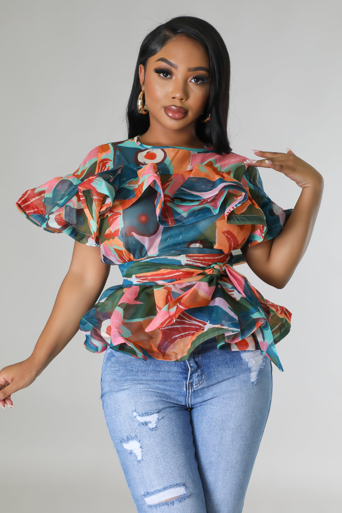GRACE TOP-BLUE