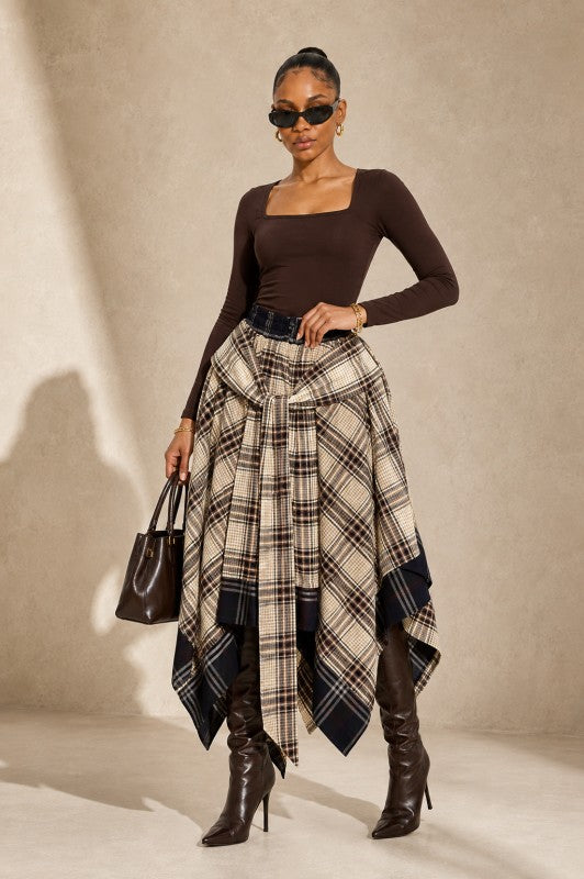 WRAPPED IN PLAID SKIRT