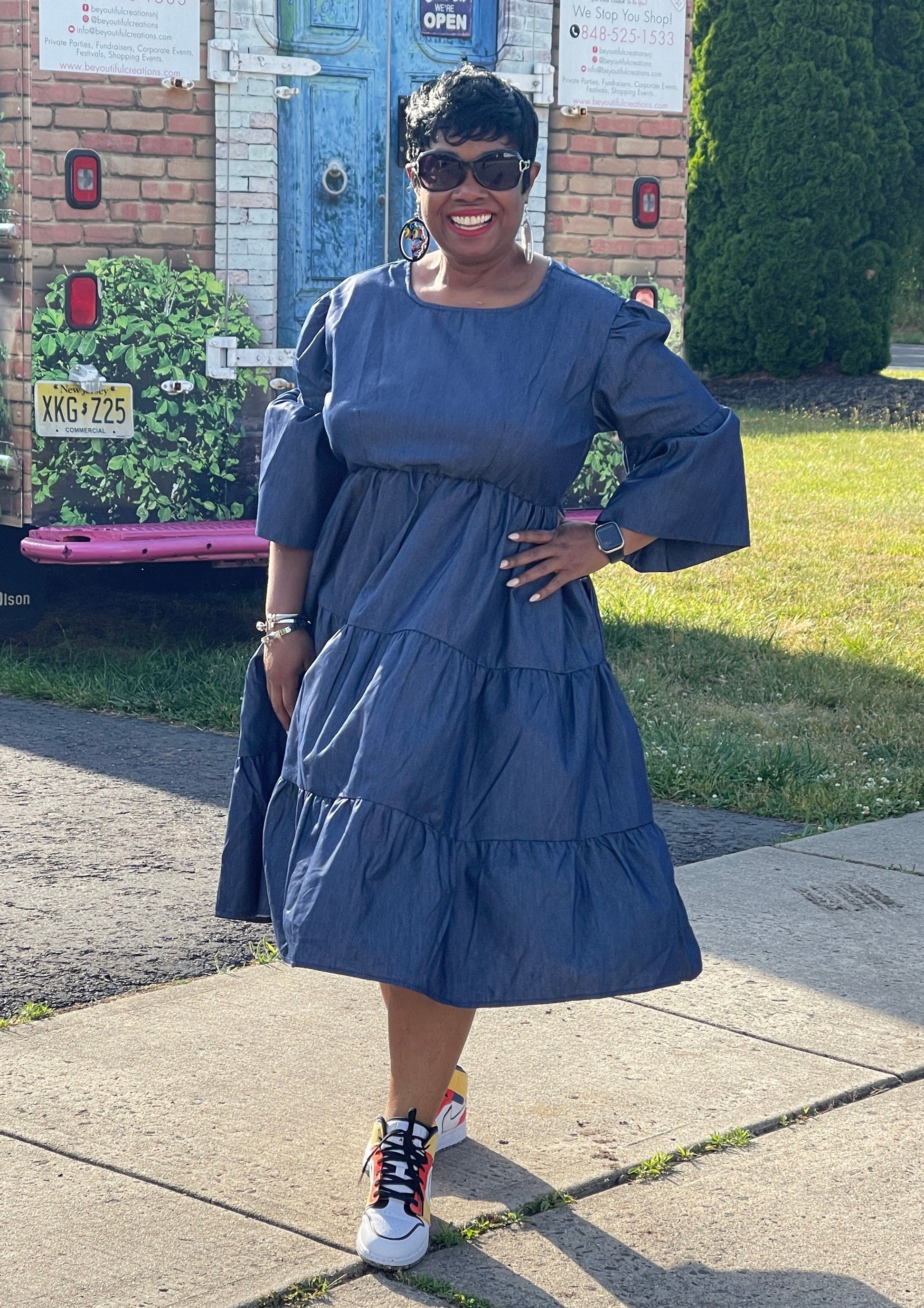 BABY DOLL DENIM DRESS BeYoutiful Creations BABY DOLL DENIM DRESS BeYoutiful Creations