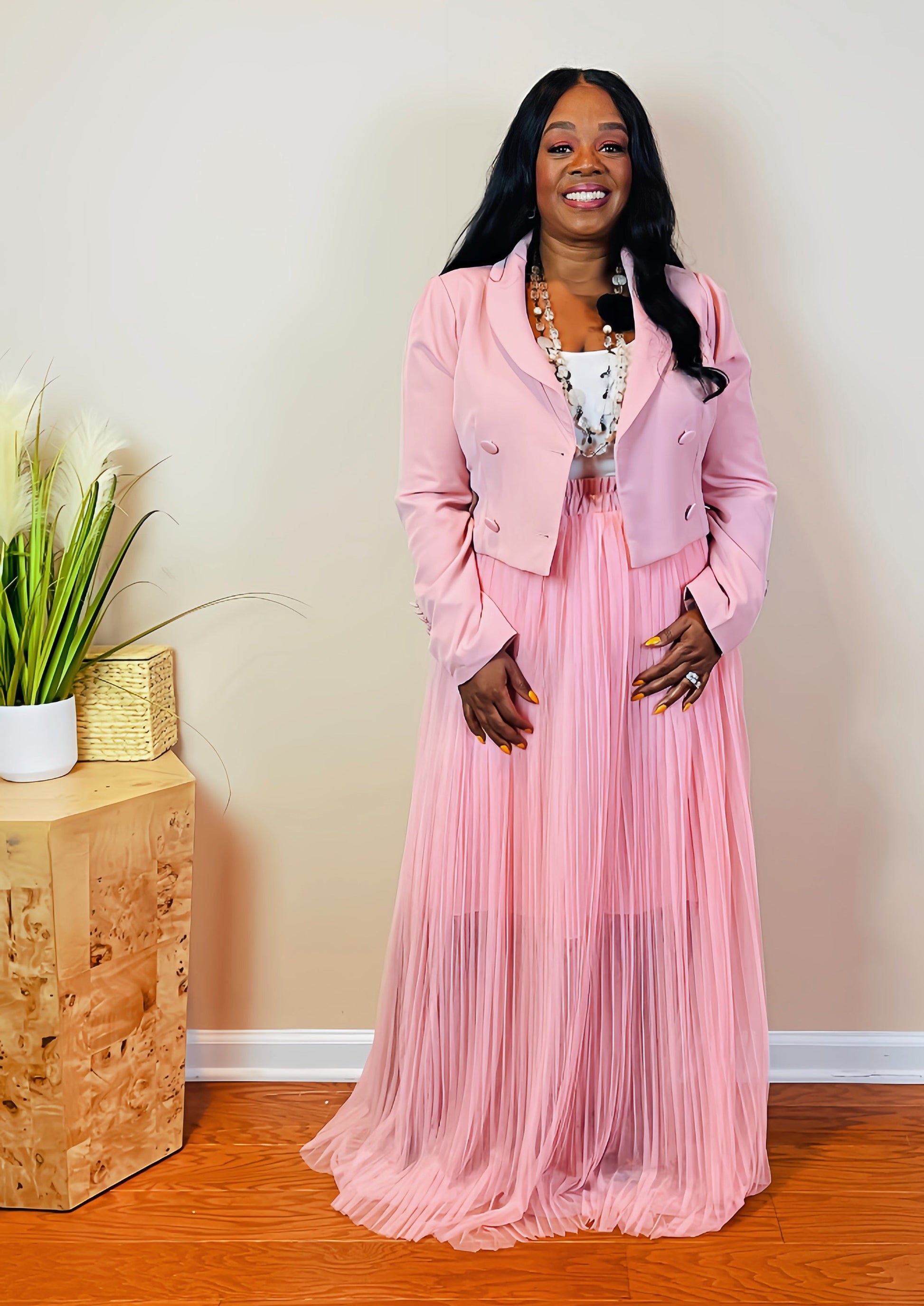 Skirt Plus Size Pink Piece Sets Two Piece Skirt Set Women's Ribbed