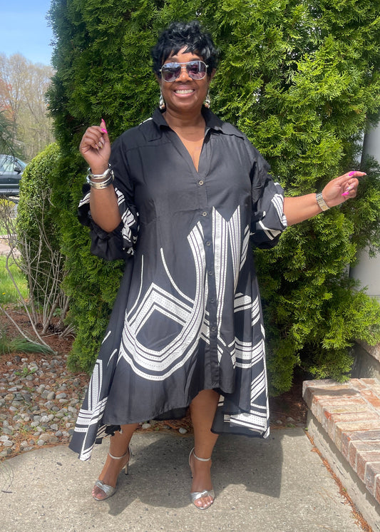 RUMBLE DRESS-BLACK & WHITE