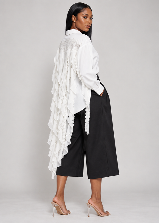 CASCADE RUFFLE BLOUSE