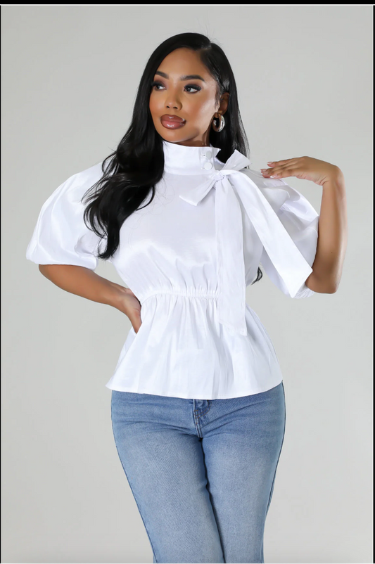 BOWTIQUE TOP WHITE
