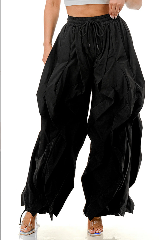 RIPPLE PANTS-BLACK