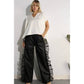 ORGANZA RUFFLE SIDE PANTS