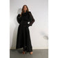 LOVELY RUFFLE BLOUSE AND FLOWER BELTED SKIRT SET