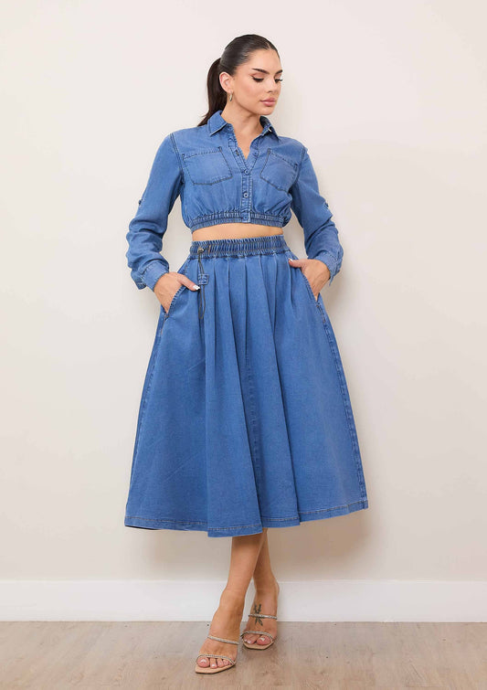 Denim Full Skirt