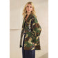 Camo Jacket with Floral Mesh Sequins Contrast