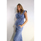 STRETCH COLLARED TOP AND PANTS SET