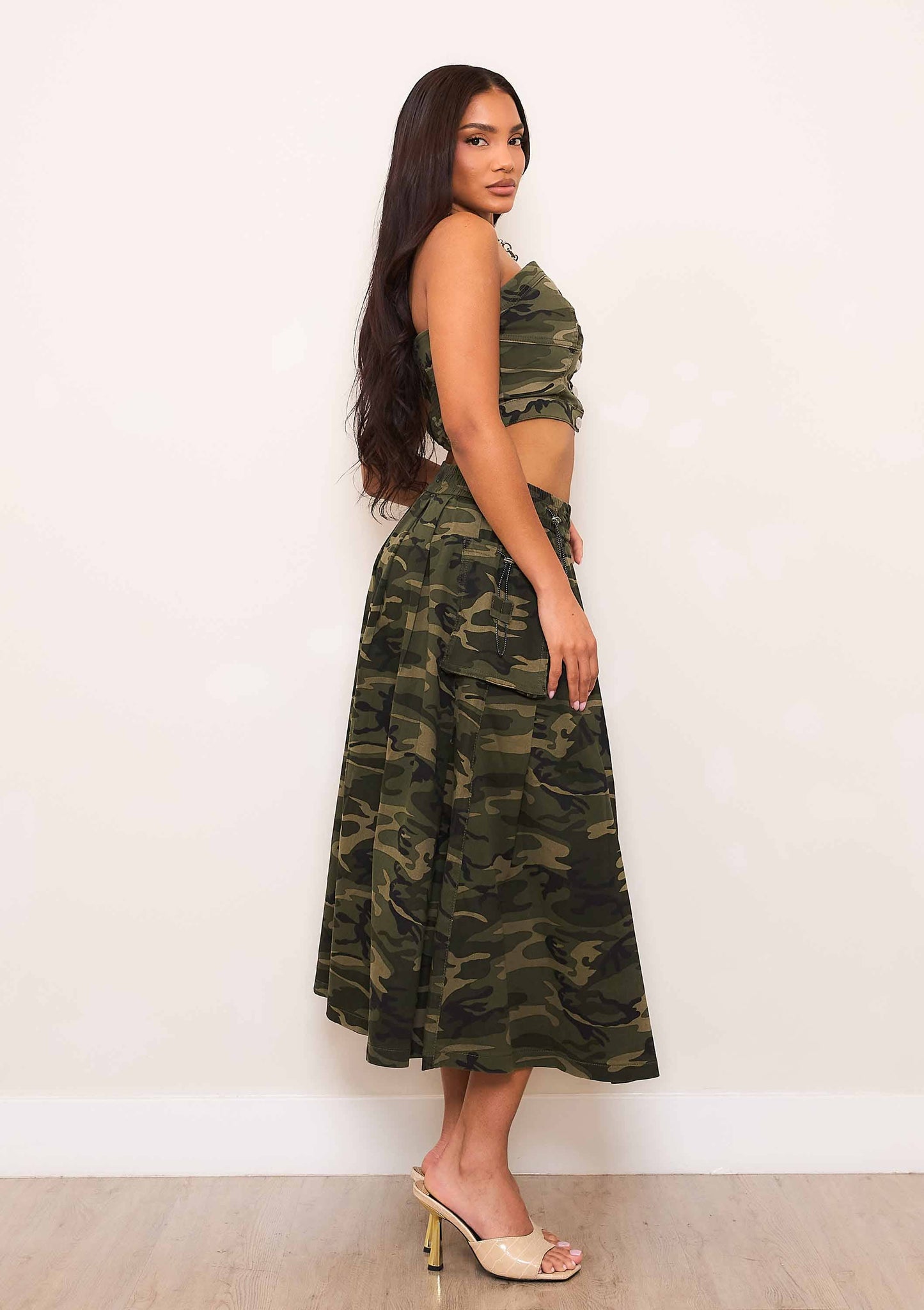 Camo Midi Skirt