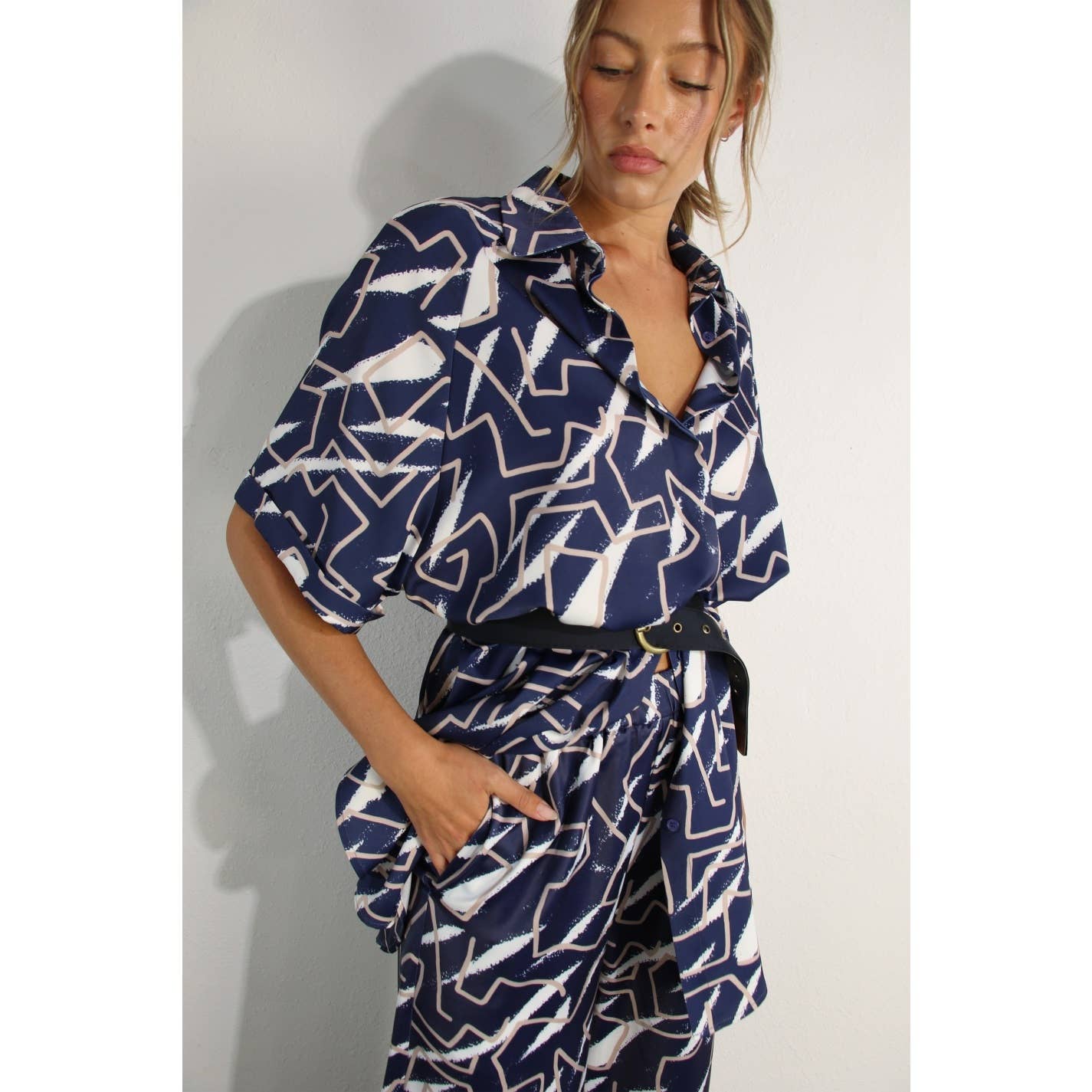 BUTTON DOWN OVER SIZED SHIRTS AND PANTS SET