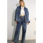 WASHED DENIM SHIRTS JACKEET AND PANTS SET