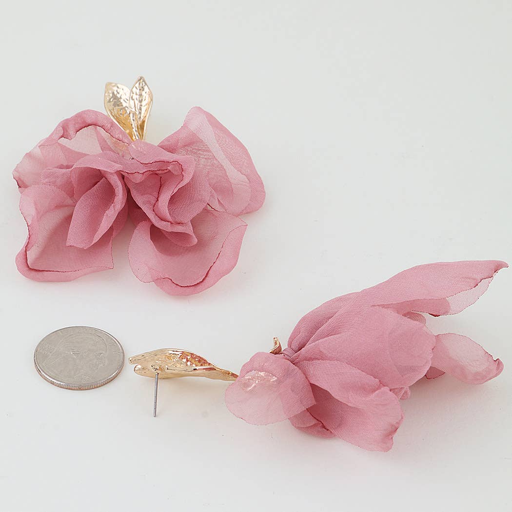 Blossoming Rose Drop Earrings