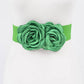 Double Satin Flower Elastic Belt