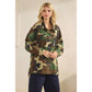 Camo Jacket with Floral Mesh Sequins Contrast