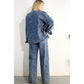 WASHED DENIM SHIRTS JACKEET AND PANTS SET