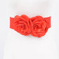 Double Satin Flower Elastic Belt