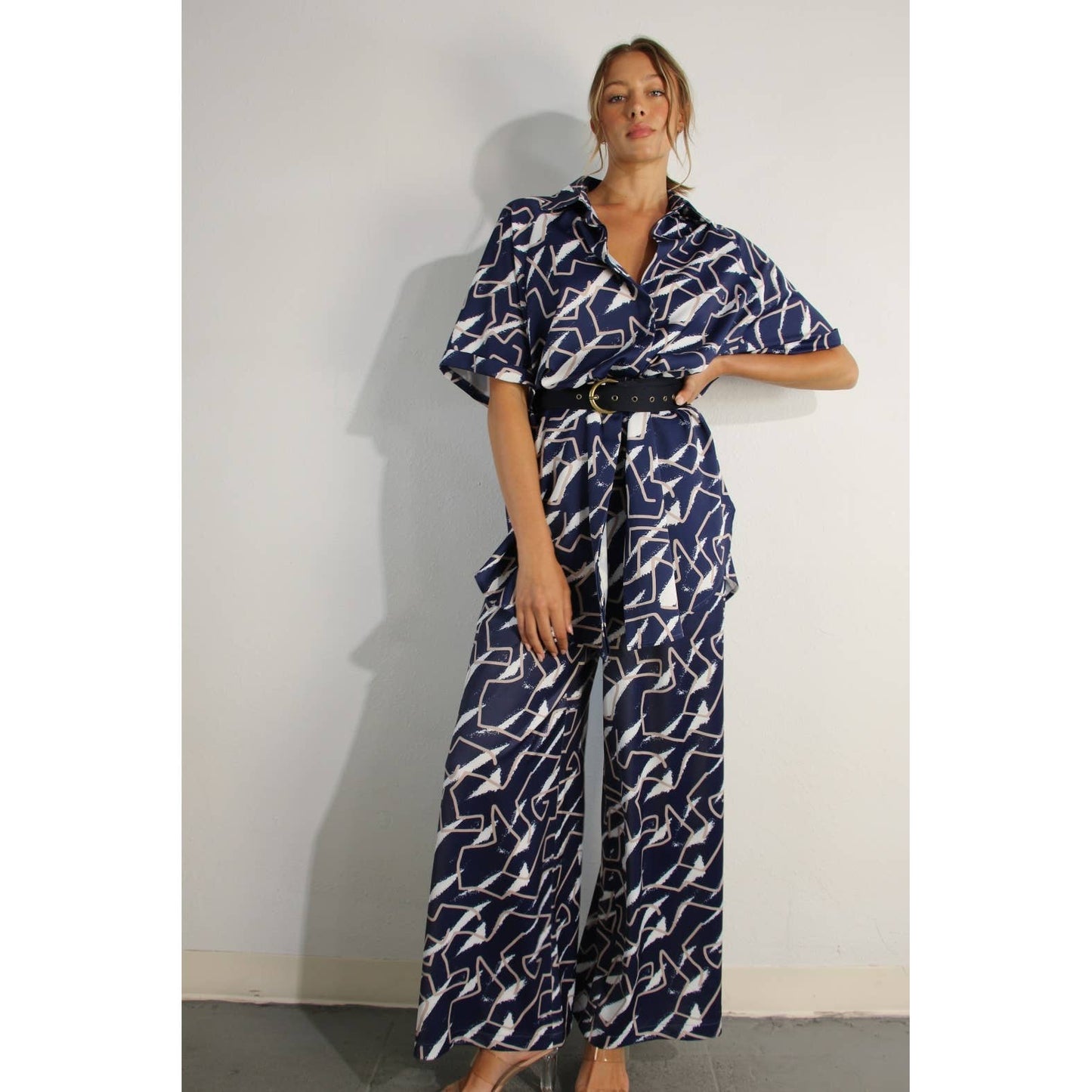 BUTTON DOWN OVER SIZED SHIRTS AND PANTS SET