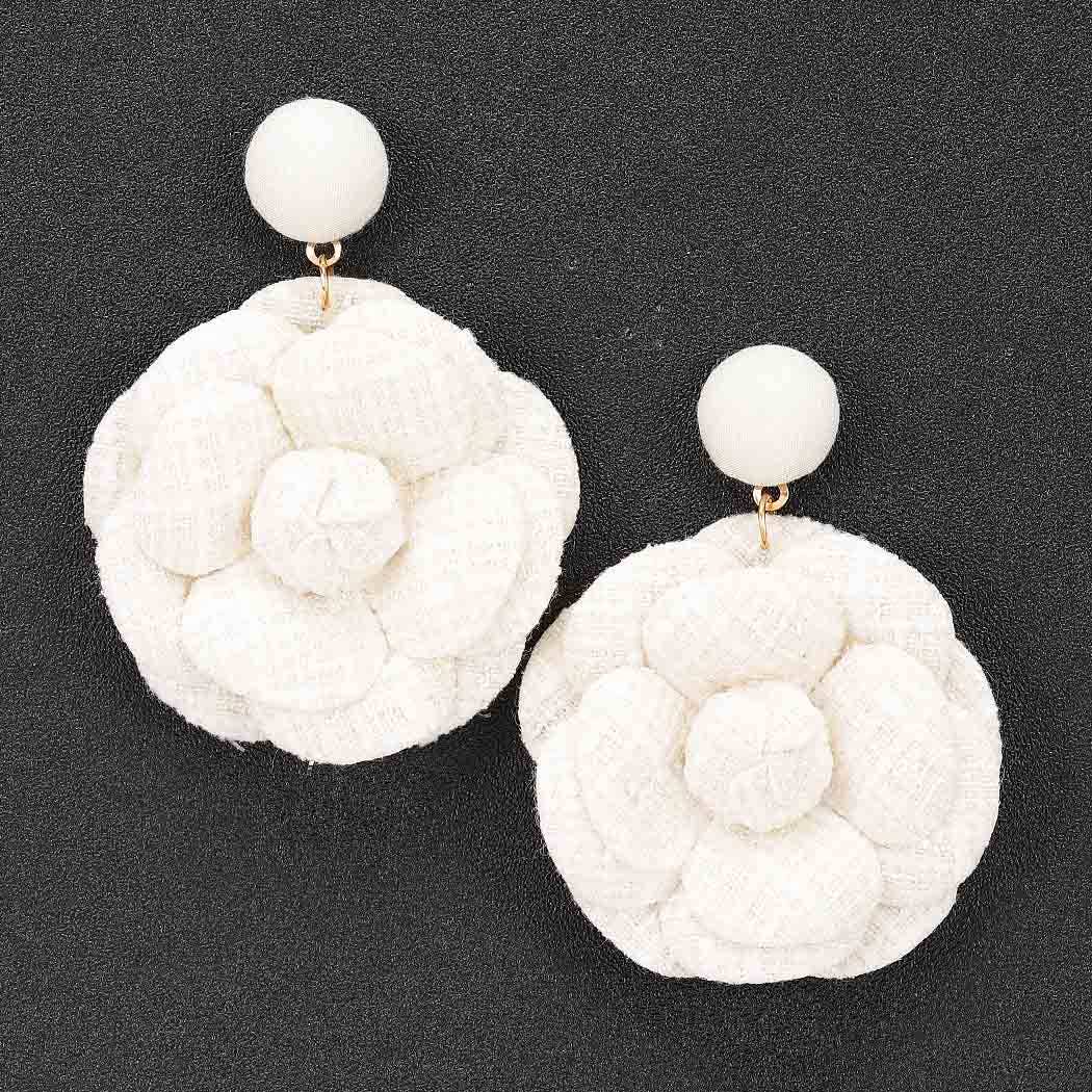 Fabric Flower Earring
