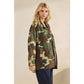 Camo Jacket with Floral Mesh Sequins Contrast