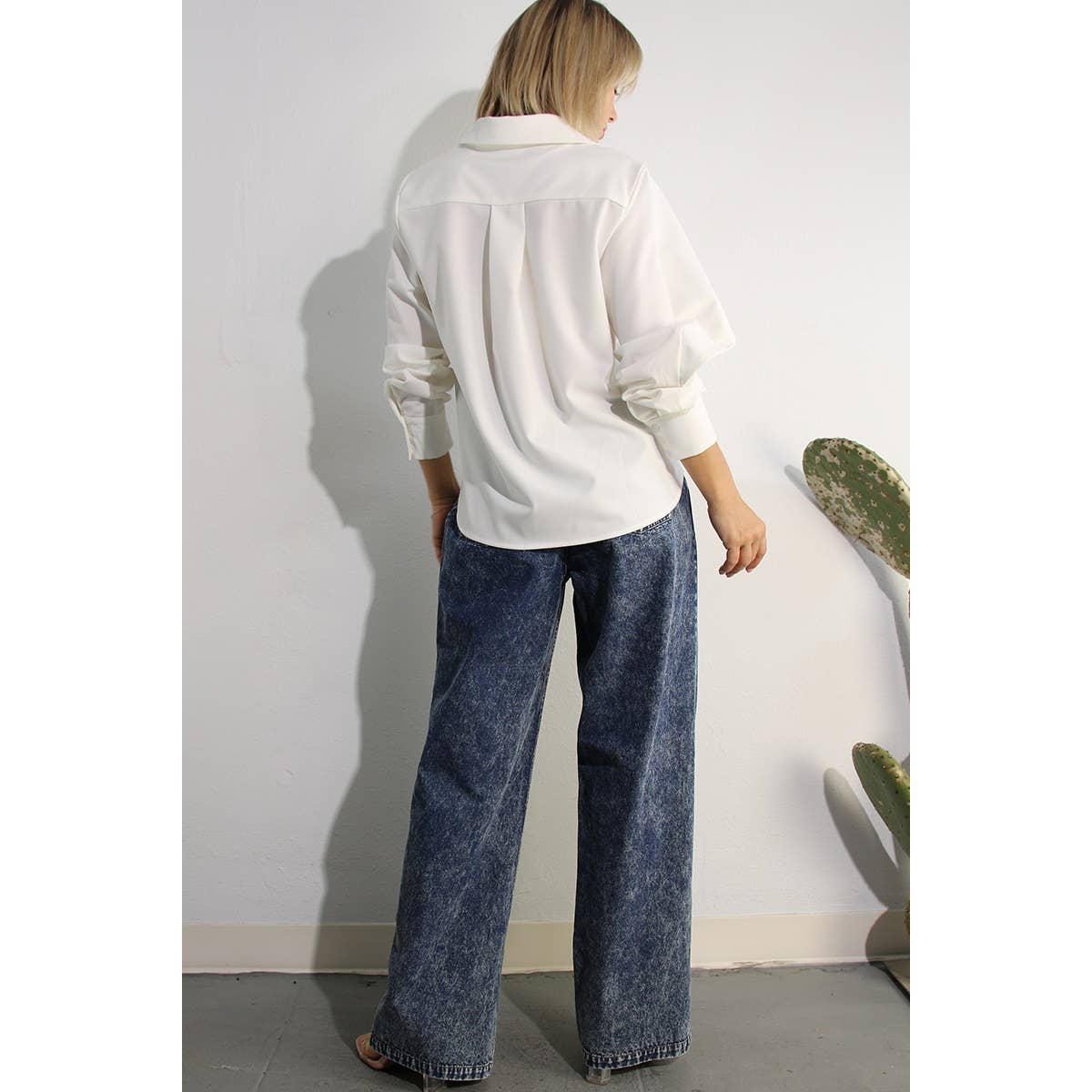 WASHED DENIM SHIRTS JACKEET AND PANTS SET
