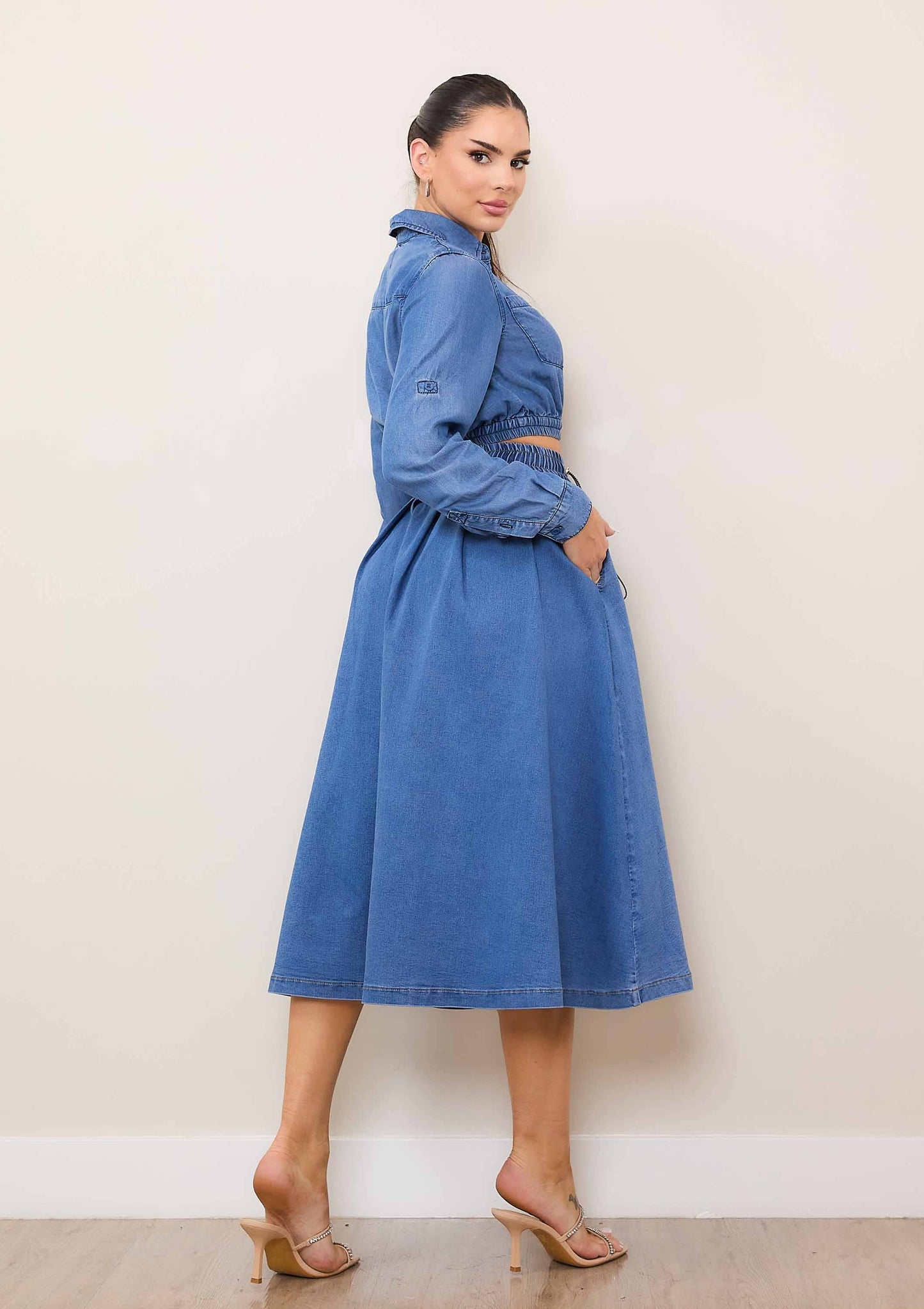 Elastic Waist Full Skirt